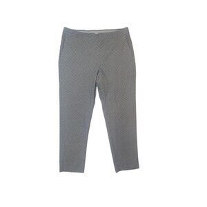 J Jill Essential Slim Ankle Pullon Mid Rise Pants Gray Black Geometric Print 10P